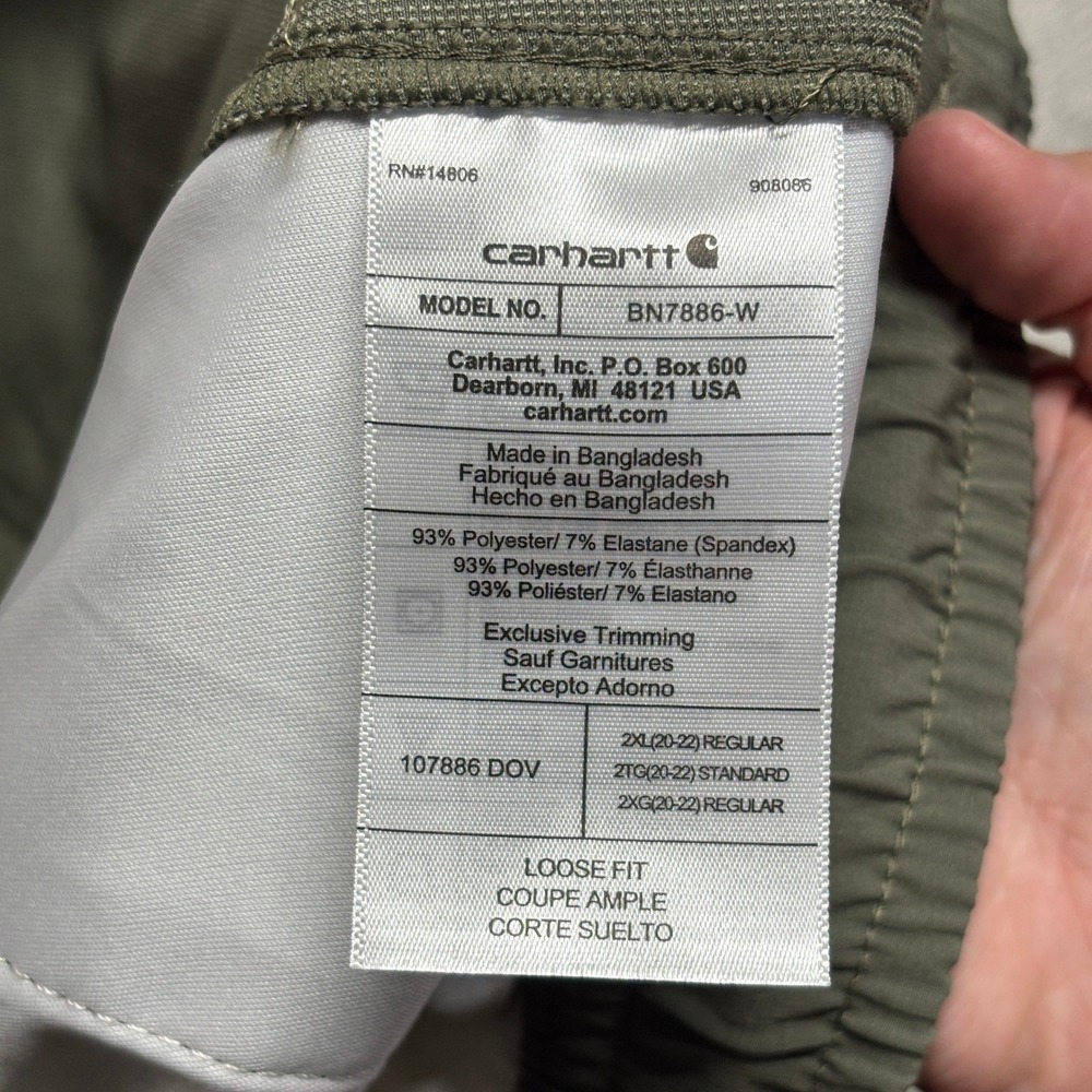Carhartt Womens 2XL Loose Fit Force Phoenix Cargo Jogger Pants Green 26.5" - Picture 4 of 7